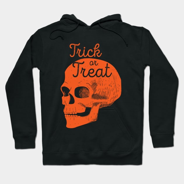 Halloween Skull Trick or Treat (Orange) [HT] Hoodie by HalloweenTown